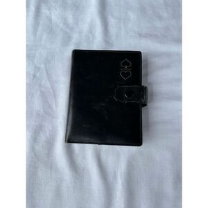 Vintage Leather Playing Card Case, Black, Two Deck Case, Cards Included